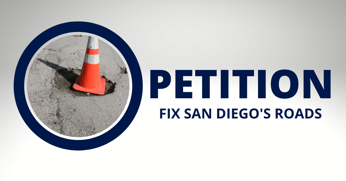 Petition  fix san diego's roads