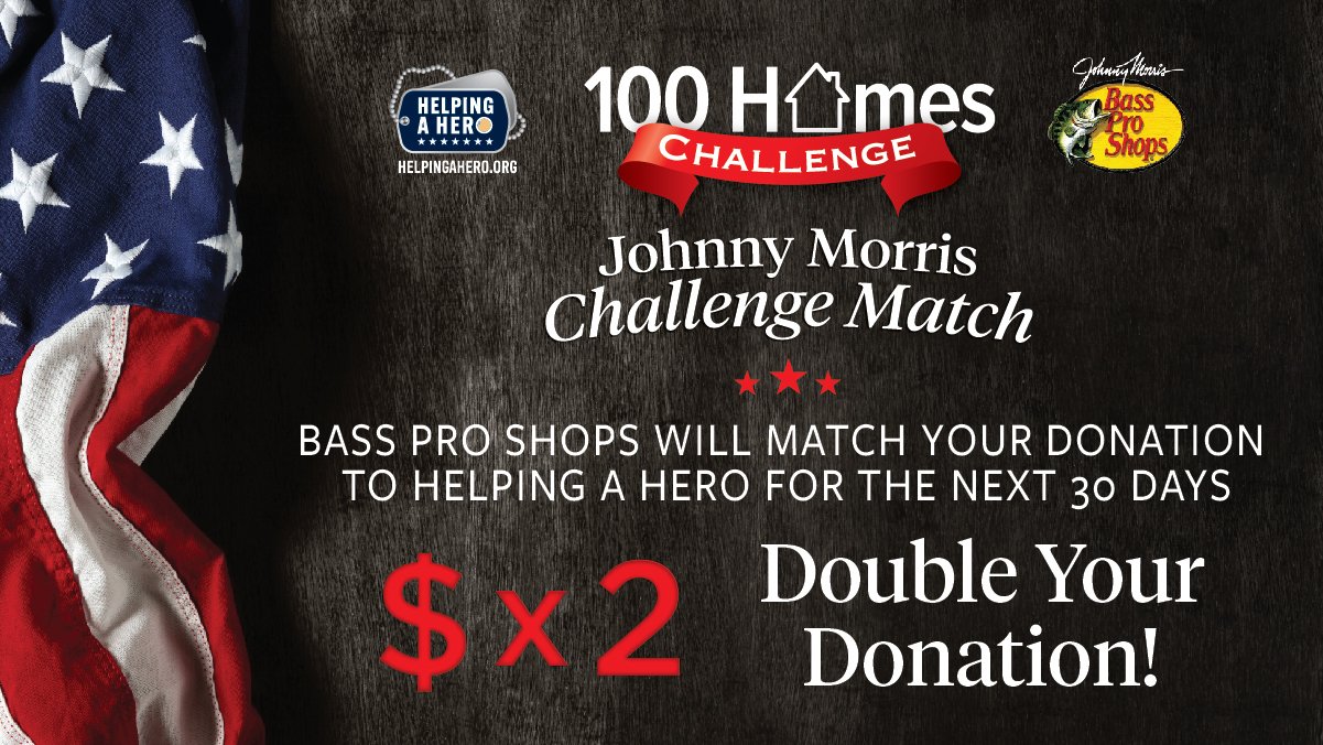 Twitter 100 homes bass pro match