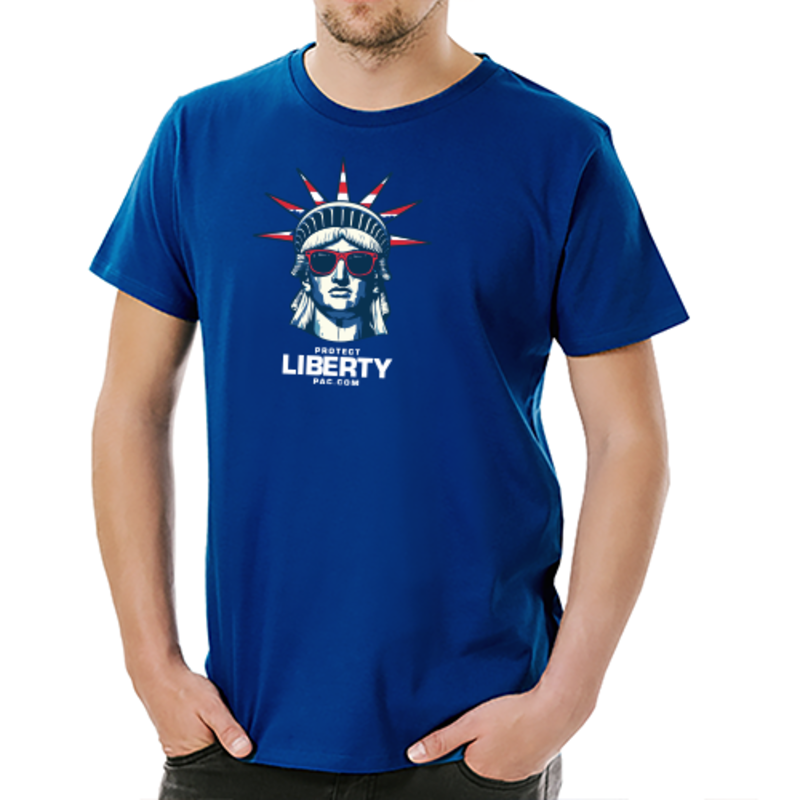 America Royal Blue Cotton T-Shirt