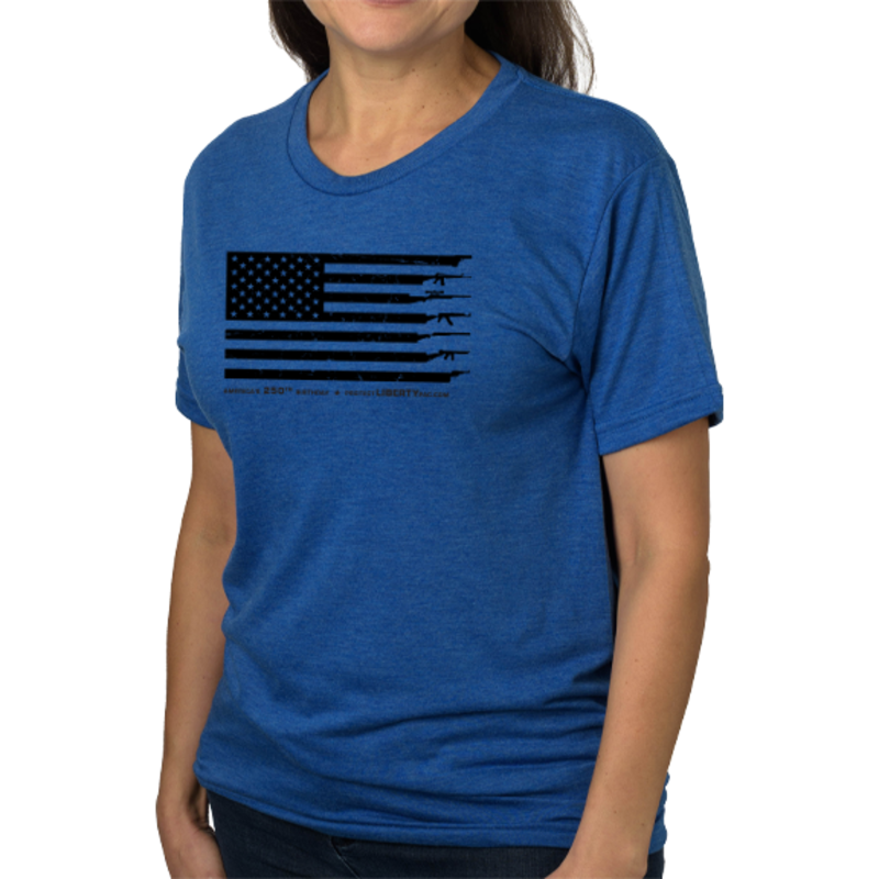 Gun Flag Tri-Blend Royal Blue T-Shirt