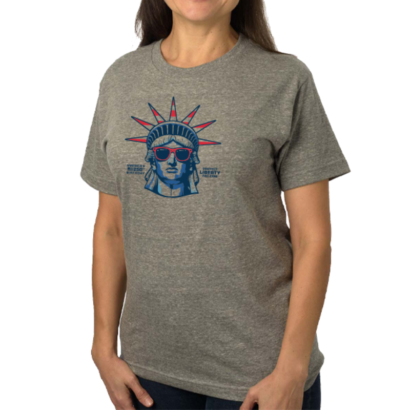 Lady Liberty Tri-Blend Athletic Grey T-Shirt