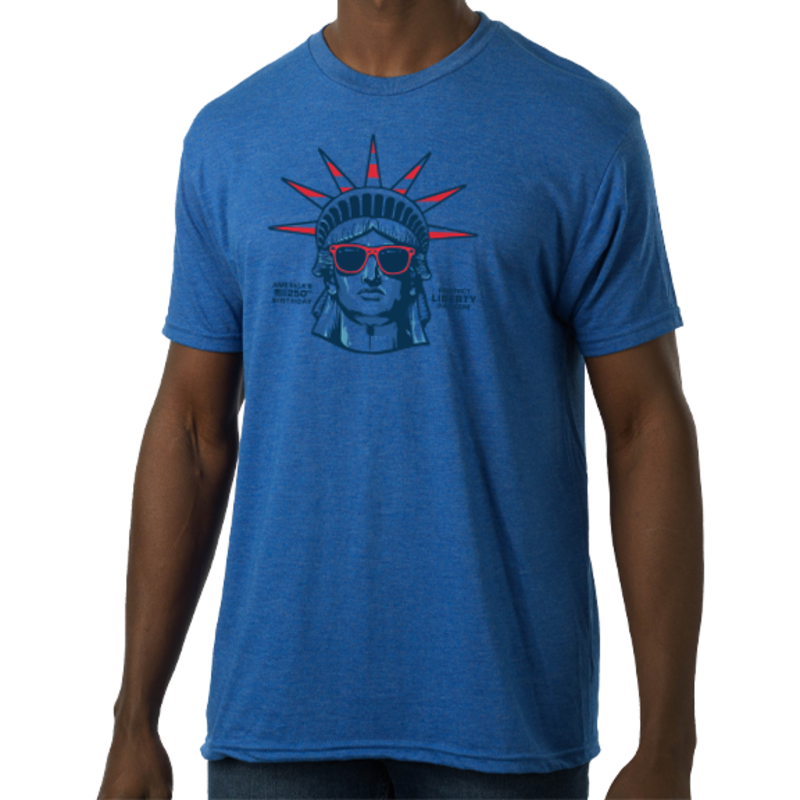 Lady Liberty Tri-Blend Royal Blue T-Shirt